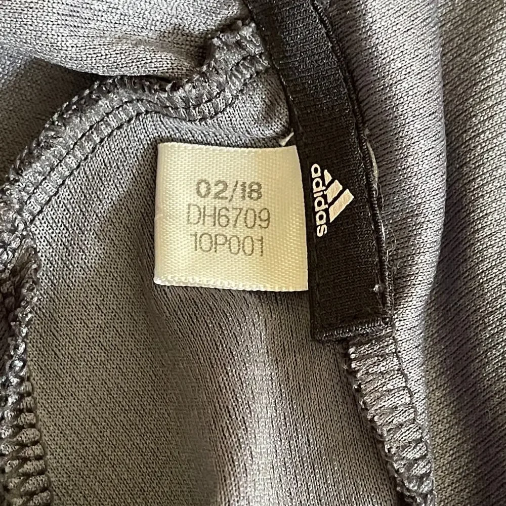 Adidas Climalite Dark Gray Striped Hoodie Long Sleeves Size Large